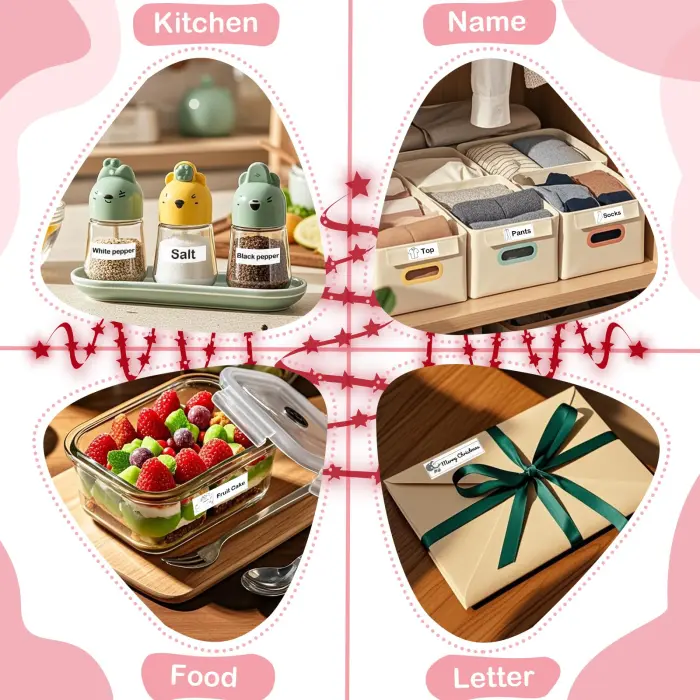 Qhzxcvlk P11 New Version Label Maker Machine with Tape,300DPI Bluetooth Label Printer, Portable Thermal Printer,Sticker Maker for Organizing Home Office School (White) - Image 2