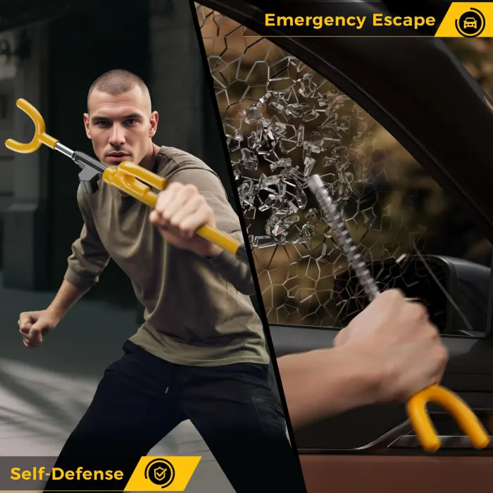 SURDOCA Upgraded Car Steering Wheel Lock Anti-Theft Device, Steering Wheel Locks for Car SUV, Easy Installation, Rubber Protection, Extendable Universal Security Device - Image 3