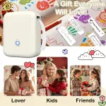 Qhzxcvlk P11 New Version Label Maker Machine with Tape,300DPI Bluetooth Label Printer, Portable Thermal Printer,Sticker Maker for Organizing Home Office School (White) - Image 6