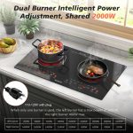 Karienvir 2 Burner Electric Cooktop 110v, 2000W Electric Stove Top Countertop & Built-in, Plug-in Electrics Cooktop 24 Inch, 8 Power Levels & 8 Functions, Touch Control, Safety Lock, Timer, Karienvir - Image 5
