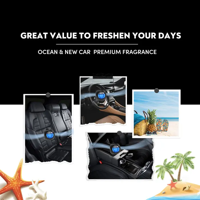 DRIVEJOY Car Air Freshener Vent Clips, 8 PK, 6 Ocean, 2 New Car Scent, Long Lasting Air Fresheners for Men & Women, Up to 240 Days, Odor Eliminator - Image 2