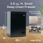 Igloo 3.5 Cu. Ft. Chest Freezer with Removable Basket and Front Defrost Water Drain, Small Deep Freezer Perfect for Homes, Garages, and RVs, Black - Image 6