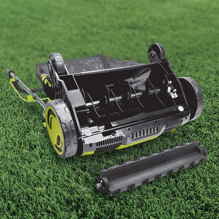 Sun Joe AJ805E Electric Dethatcher and Scarifier | 15-Inch | 13-Amp | 5-Position Height Adjustment | Removable 13.2-Gal Collection Bag (Renewed) - Image 3