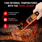 ThermoPro TP420 2-in-1 Instant Read Thermometer for Cooking, Infrared Thermometer Cooking Thermometer with Meat Probe, Non-Contact Laser Meat Thermometer for Griddle Grill Pizza Oven HVAC Pool - Image 8
