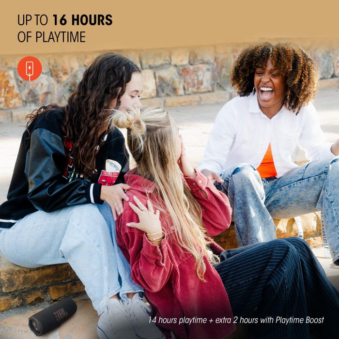 JBL Flip 7 - Portable Waterproof and Drop-Proof Speaker, Bold Pro Sound with AI Sound Boost, 16Hrs of Playtime, and PushLock System with Interchangeable Accessories (Blue) (Renewed) - Image 6