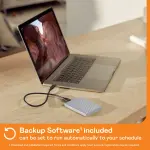 WD 5TB My Passport Ultra for Mac Silver, Portable External Hard Drive, backup software with defense against ransomware, and password protection, USB-C and USB 3.1 - WDBPMV0050BSL-WESN - Image 4