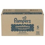 Pampers Swaddlers Diapers, Size 5 (20-37 lbs), 132 Count, Absorbent, Keeps Baby Dry and Comfortable, Skin Safe Disposable Baby Diaper (Packaging May Vary) - Image 5
