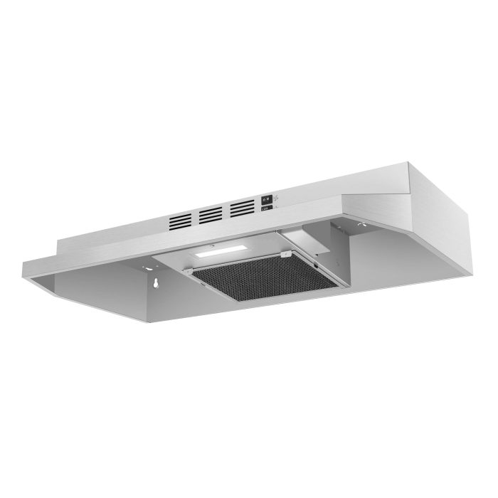 SNDOAS 30 inch Range Hood Ducted/Ductless Convertible Stainless Steel Range Hood Under Cabinet with Rocker Button Control,Vent Hood with LED Light,2 Speed Exhaust Fan,Under Cabinet Hood,Silver - Image 2