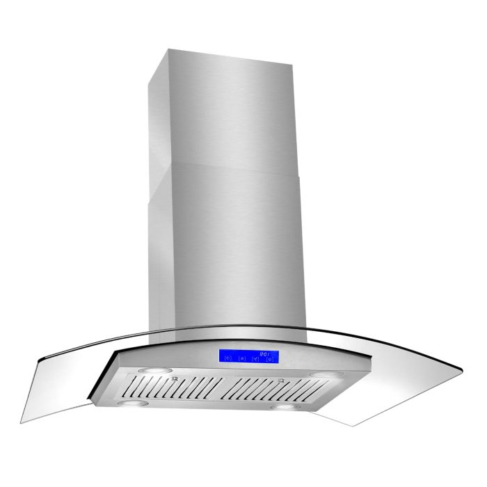 COSMO COS-668ICS900 36 in. Lumin Collection 380 CFM Ducted Island Range Hood, Soft Touch Controls, LED Lights, Stainless Steel - Image 8