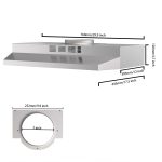 SNDOAS 30 inch Range Hood Ducted/Ductless Convertible Stainless Steel Range Hood Under Cabinet with Rocker Button Control,Vent Hood with LED Light,2 Speed Exhaust Fan,Under Cabinet Hood,Silver - Image 3