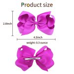 Oaoleer 40Pcs 4.5" Hair Bows Clips Grosgrain Ribbon, Alligator Clips, Barrettes Hair Accessories for Baby Girls Infants Toddlers Kids Teens Children (4.5 Inch, 20 Colors in Pairs) - Image 5