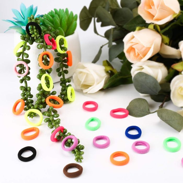 Baby Hair Ties, Cotton Toddler Hair Ties for Girls, Kids Seamless Hair Bands, Girls Elastic Ponytail Holders, Diameter 0.97 Inch and Assorted Colors by Qarwayoc - Image 3