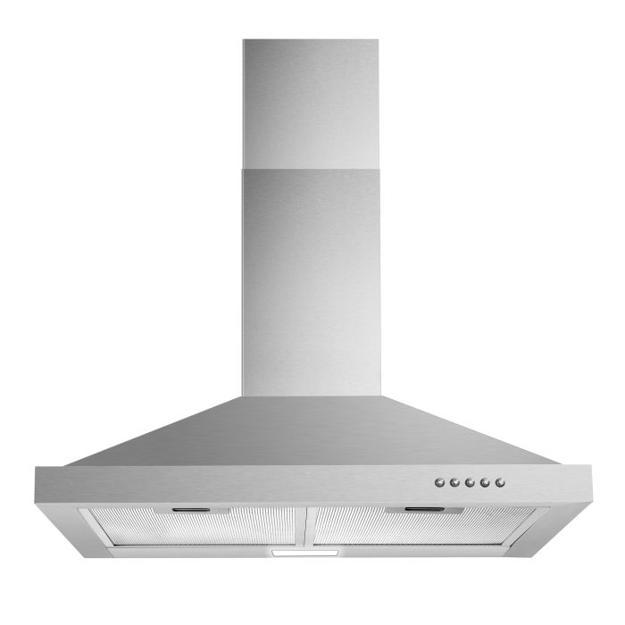 Tieasy Wall Mount Range Hood 30 inch with Ducted/Ductless Convertible Duct, Stainless Steel Chimney-Style Over Stove Vent Hood with LED Light, 3 Speed Exhaust Fan, 450 CFM - Image 1
