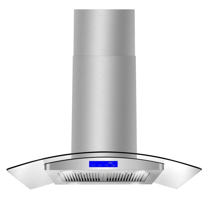 61fjseiNhKL COSMO COS-668ICS900 36 in. Lumin Collection 380 CFM Ducted Island Range Hood, Soft Touch Controls, LED Lights, Stainless Steel - Image 1