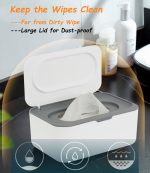 Wipes Dispenser, Wipe Holder for Baby & Adult, Seposeve Refillable Baby Wipe Container, Keeps Wipes Clean. Non-Slip, Easy Pull Wipes Pouch Case, Grey - Image 6