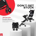 gb Pockit+ All-Terrain, Ultra Compact Lightweight Travel Stroller with Canopy and Reclining Seat in Velvet Black - Image 3