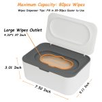 Wipes Dispenser, Wipe Holder for Baby & Adult, Seposeve Refillable Baby Wipe Container, Keeps Wipes Clean. Non-Slip, Easy Pull Wipes Pouch Case, Grey - Image 2