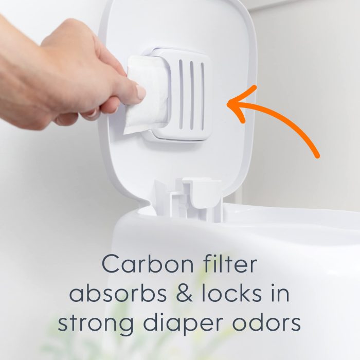 Playtex Diaper Genie Complete Pail with Built-In Odor Controlling Antimicrobial, Includes Pail & 1 Refill, White , 8.36 Pound - Image 9