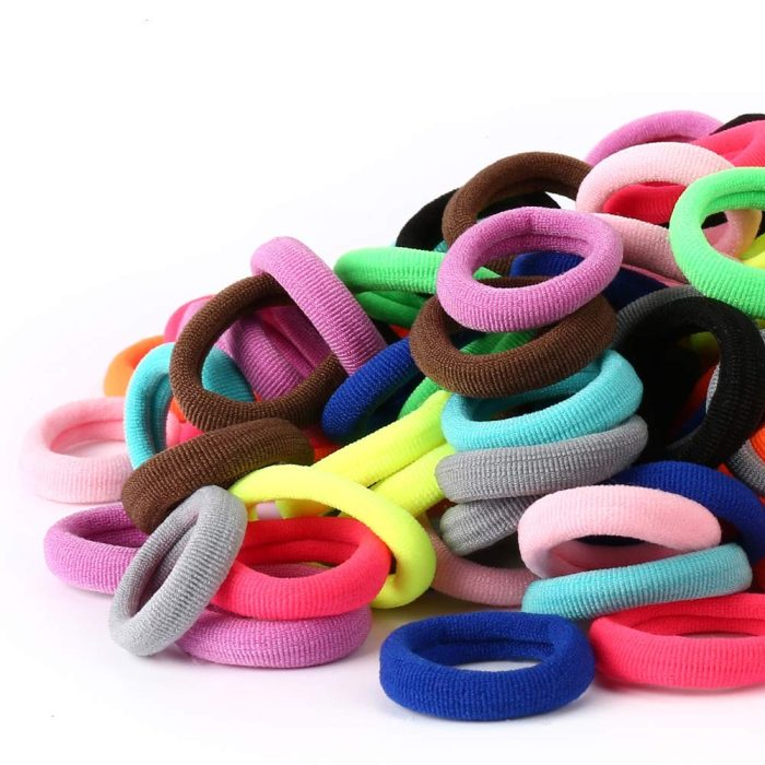Baby Hair Ties, Cotton Toddler Hair Ties for Girls, Kids Seamless Hair Bands, Girls Elastic Ponytail Holders, Diameter 0.97 Inch and Assorted Colors by Qarwayoc - Image 1