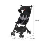 gb Pockit+ All-Terrain, Ultra Compact Lightweight Travel Stroller with Canopy and Reclining Seat in Velvet Black - Image 6
