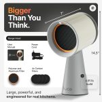 TUCO Portable Range Hood, Countertop Kitchen Exhaust Fan with 3 Speeds, 5-Layer Filter, Powerful Smoke Removal, Low Noise, Oil Cup, Air Purifier for Apartments, Dorms & Indoor BBQ Smokeless – Grey - Image 9