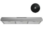 FIREGAS Under Cabinet Range Hood 36 inch with Ducted/Ductless Convertible, Slim Kitchen Vent Hood, LED Light, 3 Speed Exhaust Fan, Reusable Aluminum Filter, Push Button,Charcoal Filter