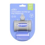Ubbi Retractable On the Go Bag Dispenser for Travel, Diaper Bag Accessory Must Have for Newborn, Helpful Item, Baby Gift, Lavender Scented, Gray - Image 2