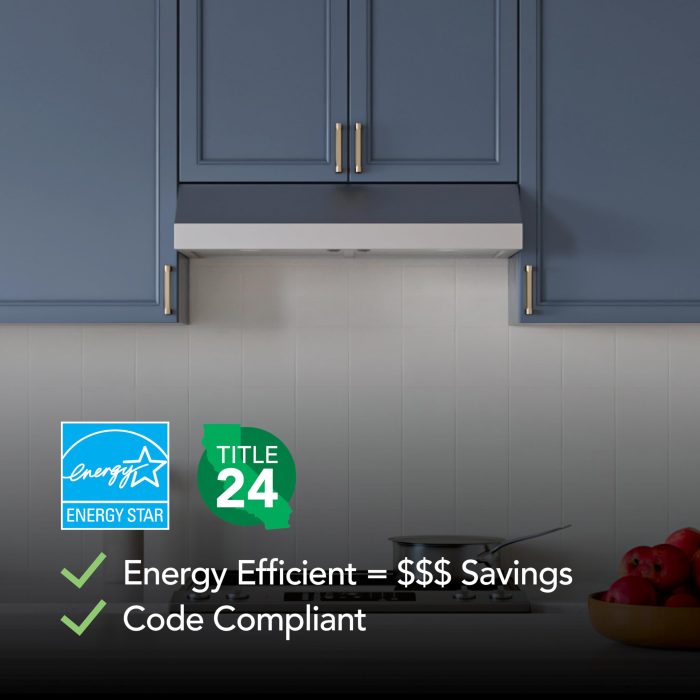 Broan-NuTone 36-Inch Stainless Steel Under Cabinet Range Hood- Trusted Quiet Power with 350 CFM, 1.5 Sones for Effective Everyday Kitchen Ventilation - Image 3