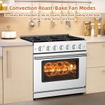 EcoSummer 36" Freestanding Gas Range Oven,Equipped with 6 Sealed Gas Burner & 6.0 Cu.Ft Electric Convection Oven,Heavy Duty Stainless Steel Dual Fuel Range - Image 2
