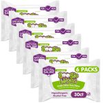 Baby Wipes Unscented by Boogie Wipes, Wet Wipes for Face, Hand, Body & Nose, Made with Vitamin E, Aloe, Chamomile and Natural Saline, 30 Count, Pack of 6
