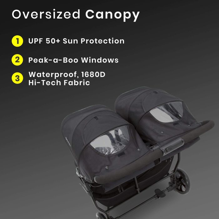 Jeep Destination Ultralight Side x Side Double Stroller, Midnight - Image 7