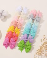 Choicbaby 60pcs 3 Inches Boutique Grosgrain Ribbon Pinwheel Hair Bows for Baby Girls, Toddler Bows Hair Clip Birthday Gifts In Pair - Image 4