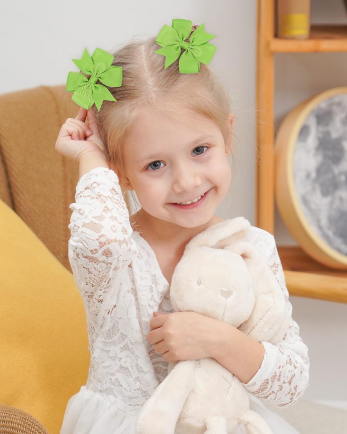 Choicbaby 60pcs 3 Inches Boutique Grosgrain Ribbon Pinwheel Hair Bows for Baby Girls, Toddler Bows Hair Clip Birthday Gifts In Pair - Image 7