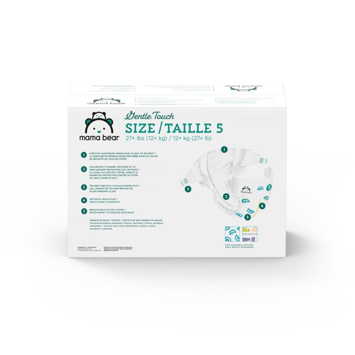 Amazon Brand - Mama Bear Gentle Touch Diapers, Size 5, 132 Count (4 packs of 33) - Image 3