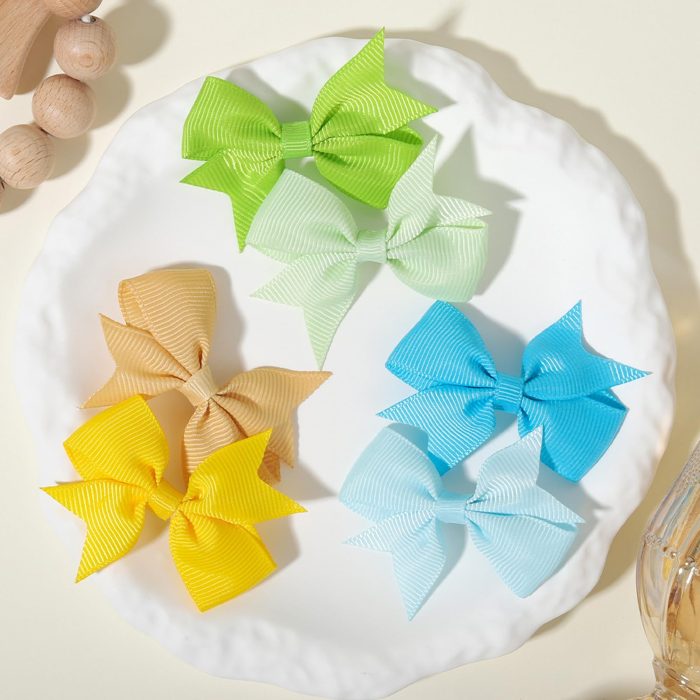 2" Baby Hair Clips Fully Lined Bows Tiny Alligator Clips for Infants and Toddlers in Pairs - Image 4