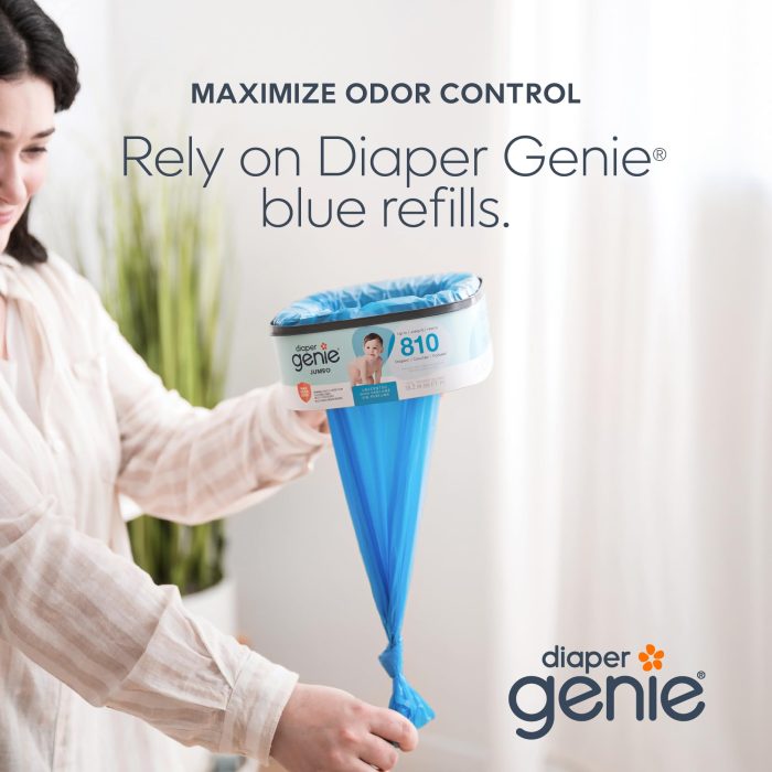 The Diaper Genie Jumbo+ Square Refill, with continuous film, can hold up to 1080 newborn-sized diapers per refill. - Image 7