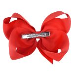 DEEKA 2 PCS 6" Big Hand-made Grosgrain Ribbon Solid Color Hair Bows Alligator Clips Hair Accessories for Little Teen Toddler Girls Kids Set of 2 -Red - Image 6