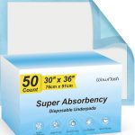 Wowflash Super Absorbency Disposable Leakproof Underpads with Quick Drying for Baby, Adults, Puppy, Dog Bed Pee Pads, Extra Large, XXL Incontinence Pads, 30” x 36”, 50 Count