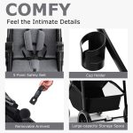 INFANS 2 in 1 Baby Stroller, High Landscape Infant Stroller & Reversible Bassinet Pram, Foldable Pushchair with Adjustable Canopy, Cup Holder, Storage Basket, Suspension Wheels (Grey) - Image 2