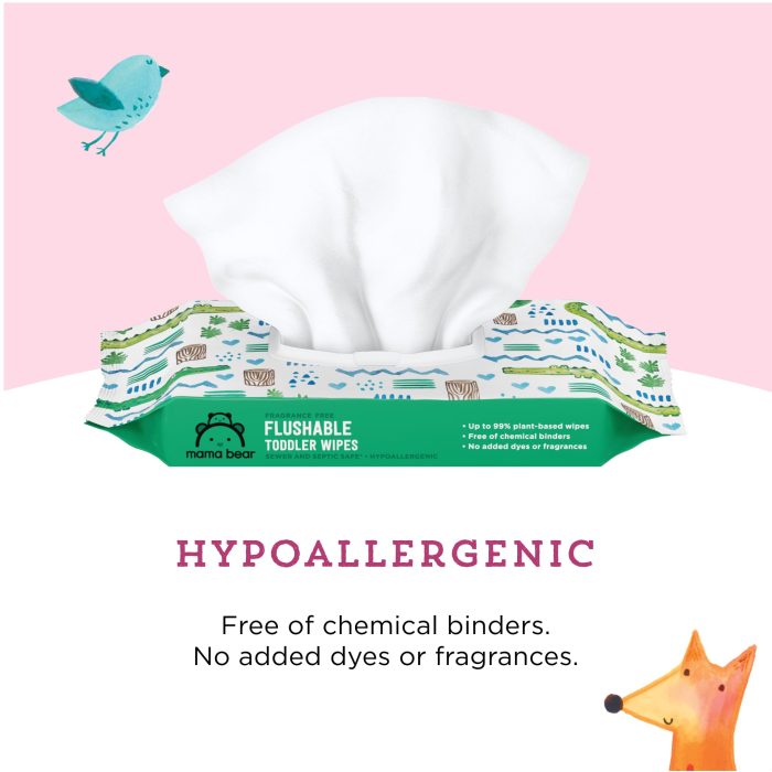 Amazon Brand - Mama Bear Toddler Toilet Wipes, Fragrance Free, Plant-Based Hypoallergenic, 336 Count, 8 Packs of 42 - Image 7