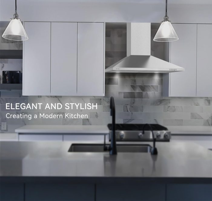 Hermitlux Range Hood 30 inch Stainless Steel, Wall Mount Vent Hood for Kitchen with Charcoal Filter, Ducted/Ductless Convertible - Image 2