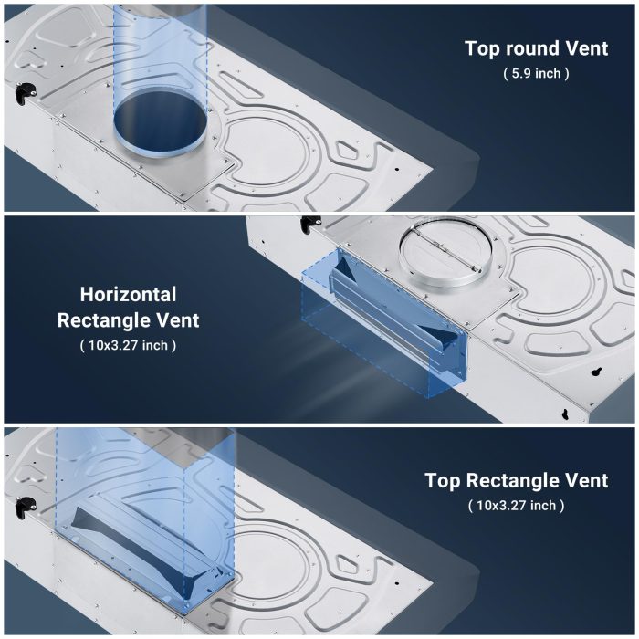 AMZCHEF Under Cabinet Range Hood 30 Inch, 750CFM Stainless Steel Kitchen Stove Vent Hood 3 Speed Exhaust Fan Touch/Remote/Gesture Control LED lights Time Setting Dishwasher-Safe Baffle Filters - Image 4