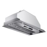 IKTCH 36 inch Built-in/Insert Range Hood 900 CFM, Ducted/Ductless Convertible Duct, Stainless Steel Kitchen Vent Hood with 2 Pcs Adjustable Lights and 3 Pcs Baffle Filters with Handlebar(IKB02-36'')