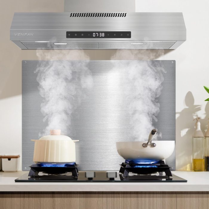 VENFAN 24" x 30" Stainless Steel Backsplash for Stove - Ultra Flat Metal Splatter Guard for Kitchen Wall, Stove Backsplash Panel with 4 Pre-Drilled Holes, Easy Install - Image 8