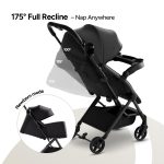 Mompush Lithe V2 Lightweight Travel Stroller, Compact Foldable Baby Stroller with Travel Bag, One-Hand Fold Stroller, Snack Tray, Mechanical Recline Seat, Airplane-Ready, UPF 50+ Canopy & Rain Cover - Image 5