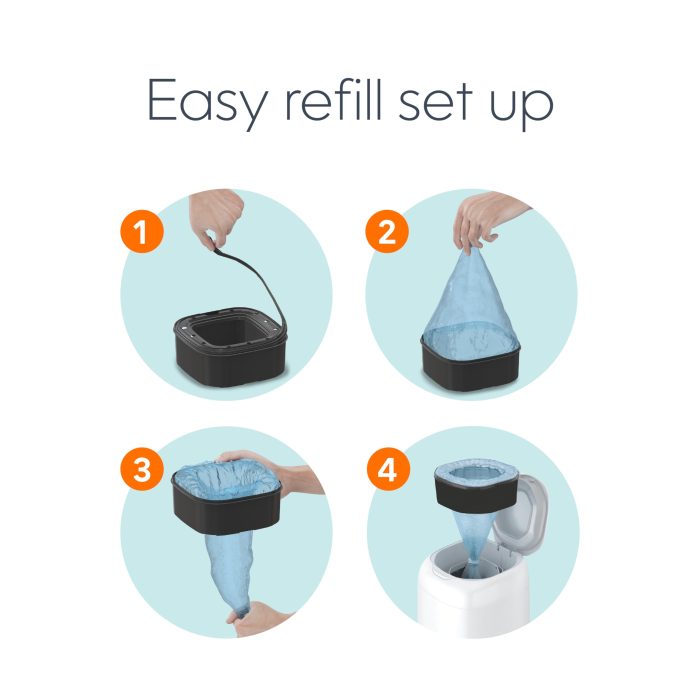 The Diaper Genie Jumbo+ Square Refill, with continuous film, can hold up to 1080 newborn-sized diapers per refill. - Image 4