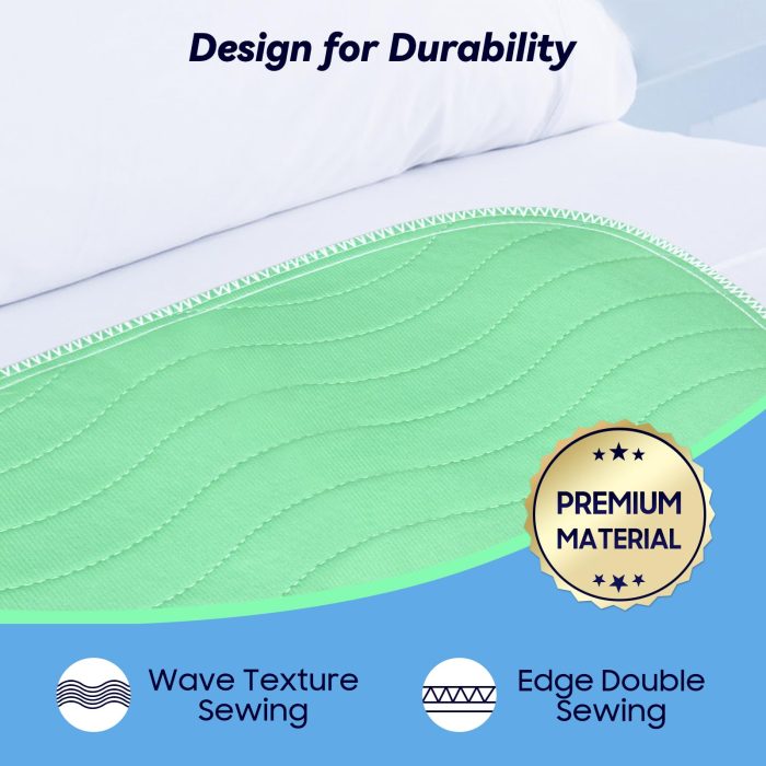 FYGRIP 4 Pack 36” x 36” Extra Heavy Absorbency Washable Underpads, Waterproof Quick Drying Nursing Incontinence Reusable Washable Bed Pee Pads for Dogs, Diaper Changing & Adults, Green - Image 4