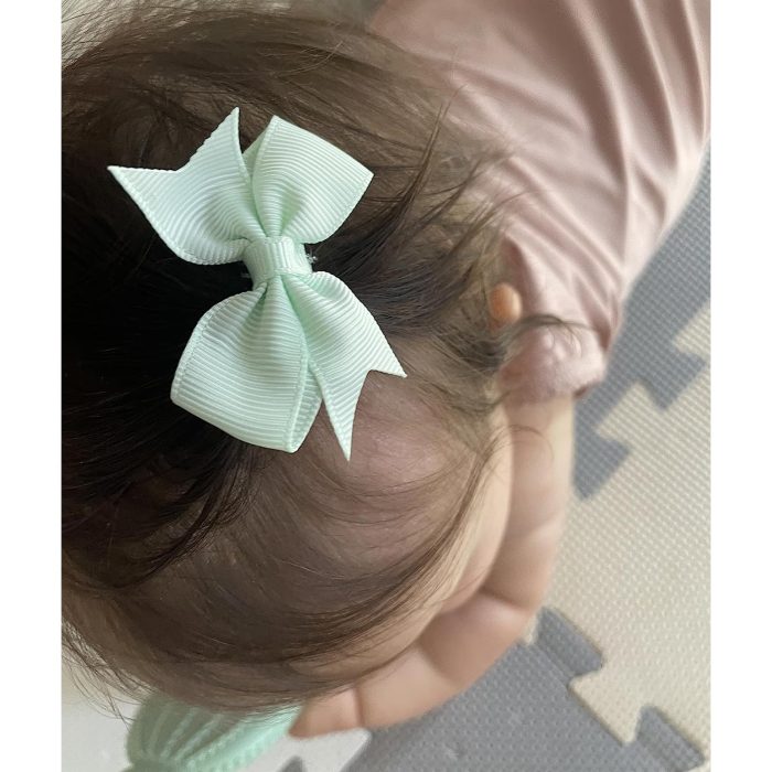 2" Baby Hair Clips Fully Lined Bows Tiny Alligator Clips for Infants and Toddlers in Pairs - Image 2