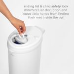 Ubbi Steel Diaper Pail, Odor Locking, No Special Bag Required, Award-Winning, Registry Must-Have, White - Image 9
