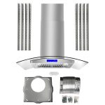 COSMO COS-668ICS900 36 in. Lumin Collection 380 CFM Ducted Island Range Hood, Soft Touch Controls, LED Lights, Stainless Steel - Image 6
